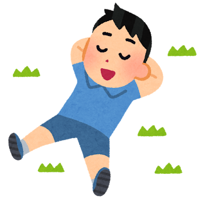 昼寝している男性